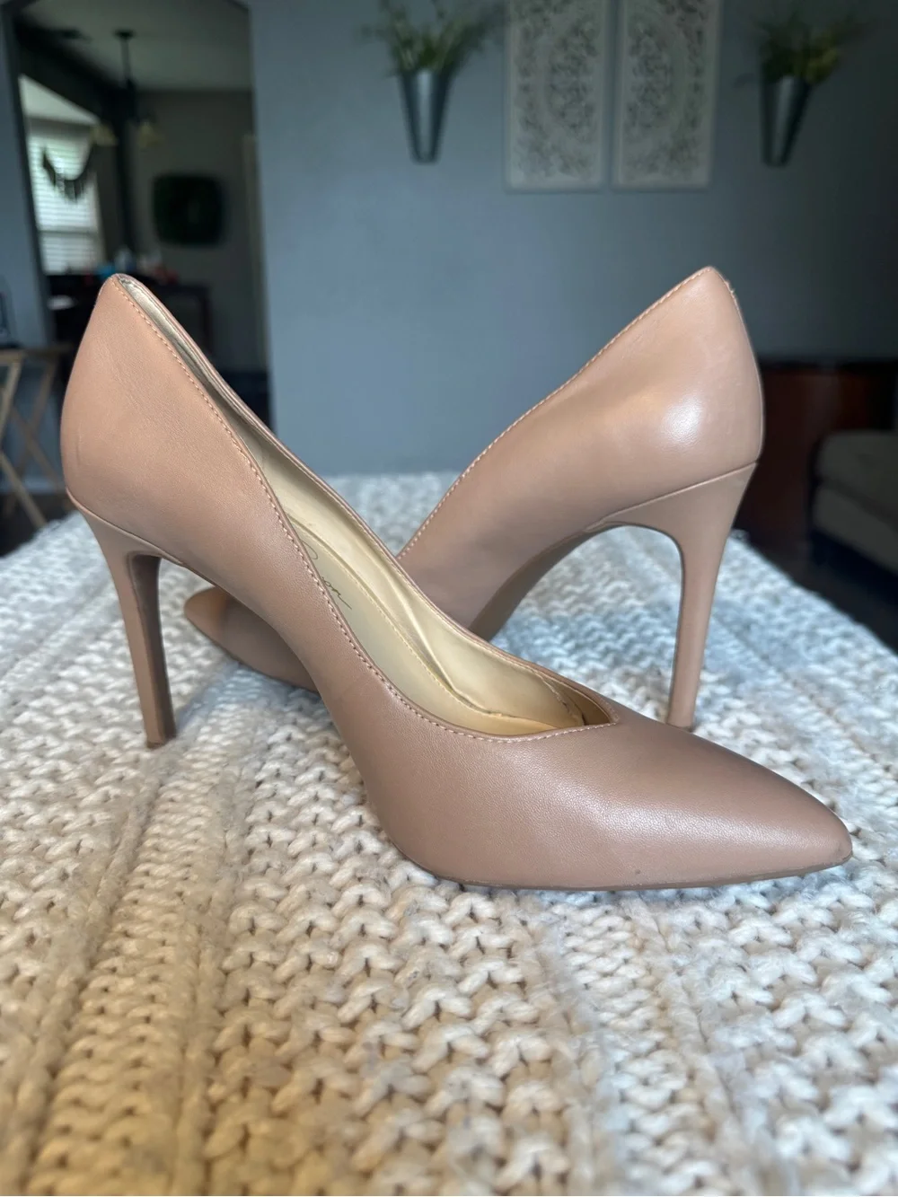 Jessica Simpson Nude Blush Pointed-Toe Stiletto Pumps